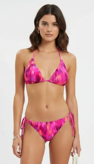 Venus Pink Print 2 Piece Triangle Slide Side Tie String Bikini Swim Suit 8/DD thumbnail 1