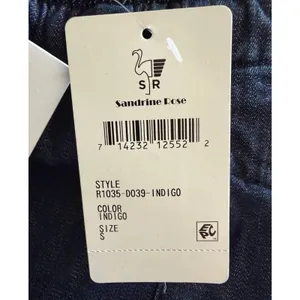 Sandrine Rose NWT Dark Indigo Denim Cargo Crop Pants Drawstring Small thumbnail 13