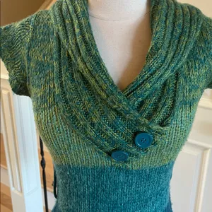 Colorblock Multicolor Green Mod Sweater thumbnail 2