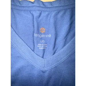 Tangerine Blue‎ V Neck Everyday Saturday Lotus Yoga Athletic T Shirt Top L thumbnail 2