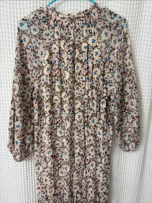 Z Supply Char La Paz Floral Midi Dress Latte Floral Tiered Medium NWT thumbnail 10