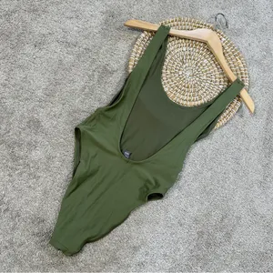 Aerie Women’s Shine Birthday Super Scoop Cheekiest One Piece Swimsuit in Green S thumbnail 7