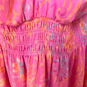 Ramy Brook Pasiley Printed Ashley dress Pink and Orange Strapless Dress size L thumbnail 5