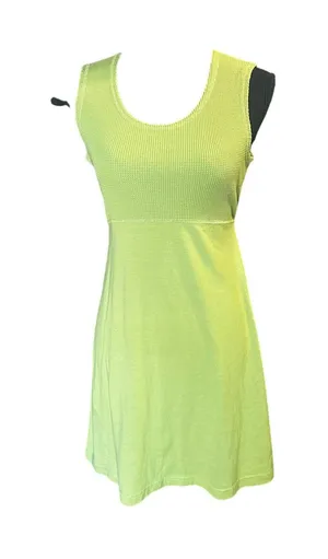 Metropolitan Lime Green Sleeveless Dress S Textured Chic Flowy thumbnail 1