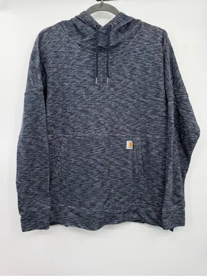 Carhartt Newberry French Terry Hoodie Womens L Navy Relaxed Fit Pullover thumbnail 2