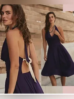 NWOT Free People Jayna midi dress halter Free-est Linen blend Dusty Plum M thumbnail 3