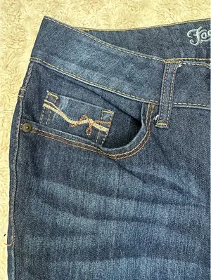 Faded Glory dark wash mid-rise bootcut stretch denim jeans Size 6 Western cowboy thumbnail 3