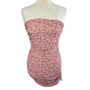 🌟SALE🌟MISCREANTS‎ x REVOLVE Cupid Ruched Mini Dress in Dusty Rose Ditsy Floral thumbnail 3