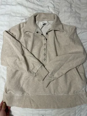 American Eagle long sleeve quarter button sweater thumbnail 1