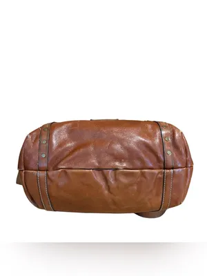 Patricia Nash Cognac Brown Leather Benvenuto Large Shoulder Bag thumbnail 6