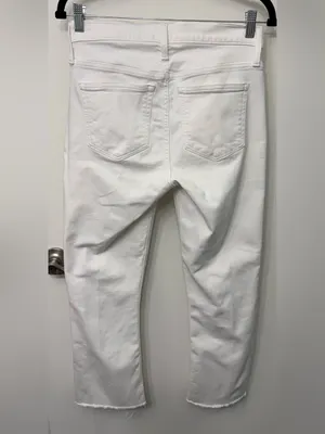 EUC J.Crew White 9" Mid-Rise Demi-Boot Crop Jean thumbnail 4