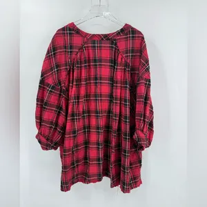 Free people not your boyfriends plaid tunic‎ size xs thumbnail 2
