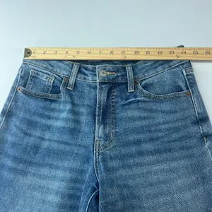 Old Navy High Waisted OG Loose Jeans Womens‎ 2 Blue Denim Whiskered Mid Rise thumbnail 9