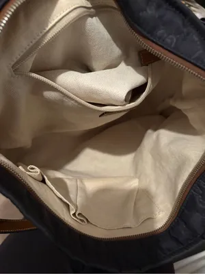Gucci Gg Crossbody Tote Bag in Navy with Tan Strap thumbnail 9