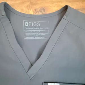 FIGS Technical Collection Casma Scrub Top Charcoal Gray V-Neck XS thumbnail 3
