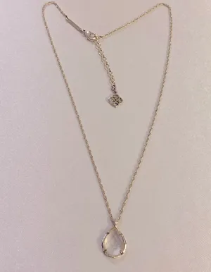 Kendra Scott crystal drop silver tone necklace thumbnail 1