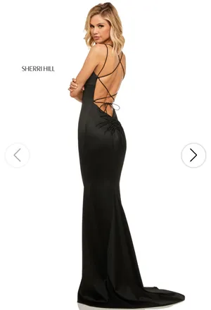 Sherri hill prom dress black 52613 maxi thumbnail 2