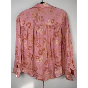 Z Supply Floral Button Down‎ Shirt Pink Rayon Long Sleeve Cottagecore Small thumbnail 2