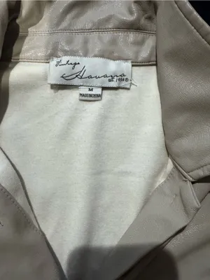 Vintage Havana Taupe Faux Leather Button-Front Jacket thumbnail 3