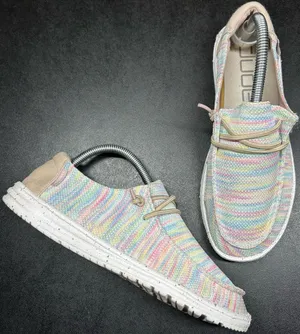 Hey Dude Women’s Size 9 Wendy Sox Rainbow Aurora White Slip On Shoe thumbnail 1