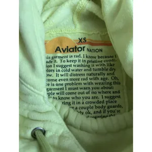 Aviator Nation Ninja Hoodie Pullover XS Neon Yellow Pockets Sweatshirt Beach USA thumbnail 5