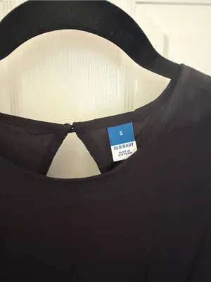 Old Navy Black Fit & Flare Puff Sleeve Dress Size Small thumbnail 3