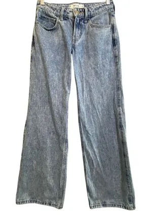 Hollister Low-Rise Baggy Jeans Women 000R W23 Blue Acid Wash Denim Y2K 90s EUC thumbnail 1