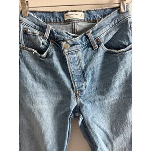 Abercrombie & Fitch Women Criss Cross Waist The Dad High Rise Jeans 26 Blue Y2K thumbnail 3
