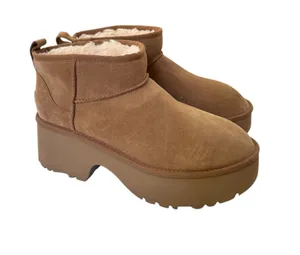 NEW UGG Classic Ultra Mini New Heights Platform Boot Women Size 12 with Flaw thumbnail 1