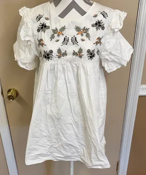 Love Riche White Floral Embroidered Midi Dress thumbnail 1