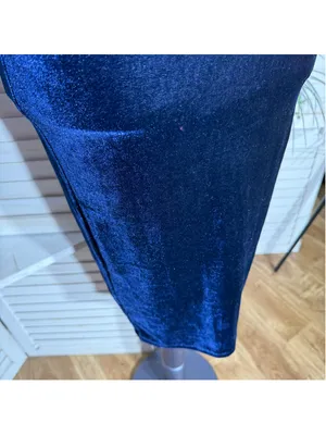 Collectif London blue velvet midi dress pencil sweetheart homecoming whimsigoth thumbnail 9