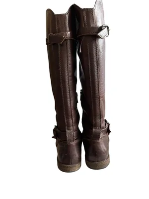 Frye 4001 Brown Leather Tall Riding Boots Women’s 7 B Side Zip Buckle thumbnail 5