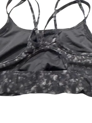 All In Motion Black Gray Marbled Strappy Crisscross Mesh Bra Yoga Medium Women's thumbnail 5