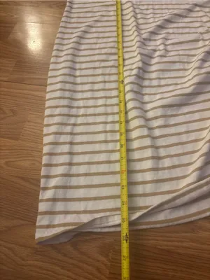 Universal Threads Striped Side-Ruched Tee Dress White & Tan Size Medium thumbnail 6