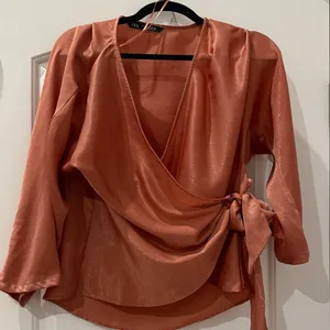 Zara Women's Blush Wrap Blouse thumbnail 2