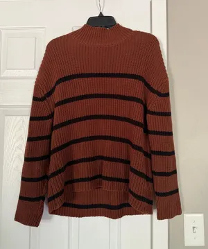 Evereve Brown Mock Turtle Neck Brown Sweater thumbnail 1