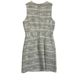 CeCe Cynthia Steffe Metallic Tweed Dress White Sz 2 thumbnail 6