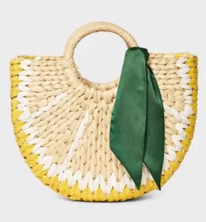 A New Day Straw Woven Lemon Tote Handbag thumbnail 1