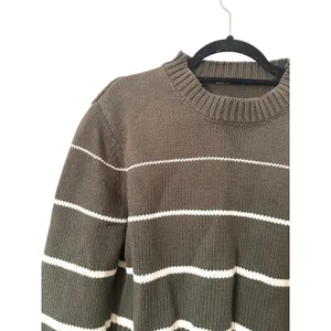 Z SUPPLY Milan‎ Striped Crewneck Sweater Green Large thumbnail 3