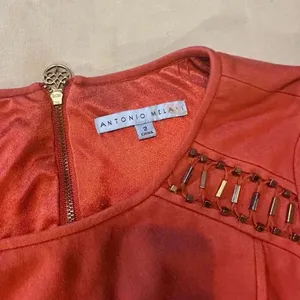 Antonio Melani Dress Size‎ 2 Burnt Orange Embellished Career Cocktail thumbnail 9