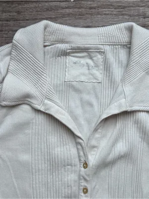 aerie vintage white casual long sleeves top femenine preppy minimalist sz XL thumbnail 4