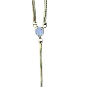 Kendra Scott Starla Long Y Necklace Iridescent Drusy Stone thumbnail 7