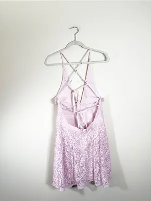For Love & Lemons Carmela Mini Dress Lace Light Pink Large thumbnail 5