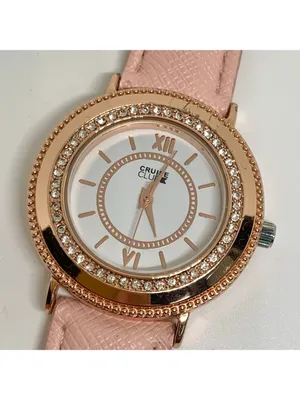 Cruise club rose gold tone women’s watch 36mm quartz analog rhinestone running thumbnail 3