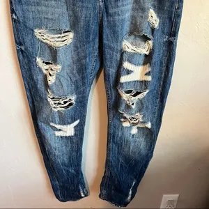 MNG‎ Mango Angie Boyfriend Distressed Denim Jeans thumbnail 3