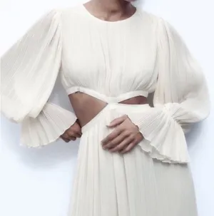 ZARA Maxi Cream white Dress thumbnail 2