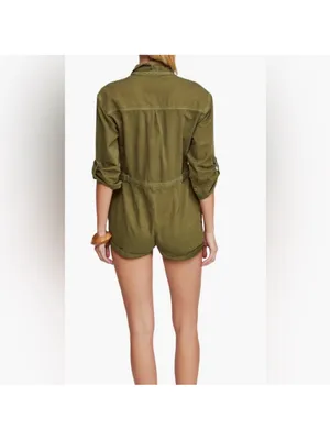 Free People Isla Flight Utility Roll-Up Sleeve Zipper Romper Size 4 thumbnail 2