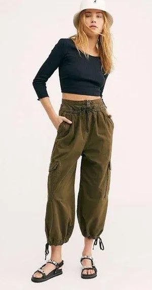 Free People Fly Away Parachute Cargo Pants thumbnail 1