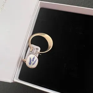 Free People Gold Ring with White and Blue Enamel thumbnail 3