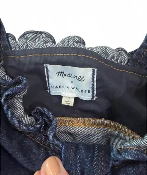 Madewell X Karen Walker Raw-Edged Denim Trianon Top Size 8 thumbnail 8